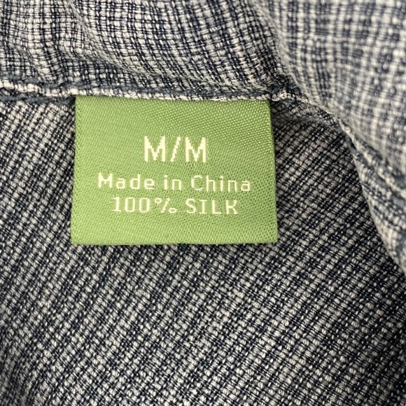 Tommy Bahama Mens Blue Silk Embroidered Pineapple Camp Shirt Medium - Picture 3 of 6